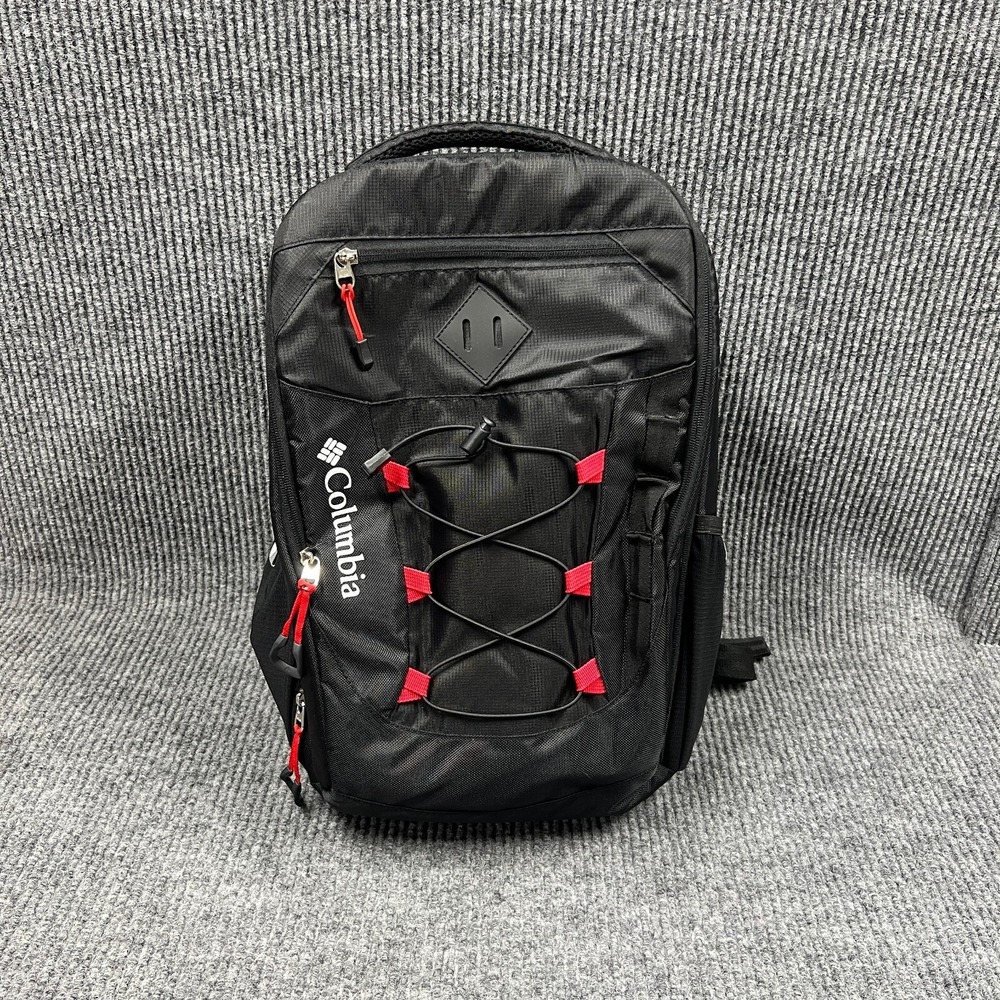 Columbia Diablo Creek Backpack Diaper Bag Thermal Change Mat Black Red Pockets - Picture 3 of 16